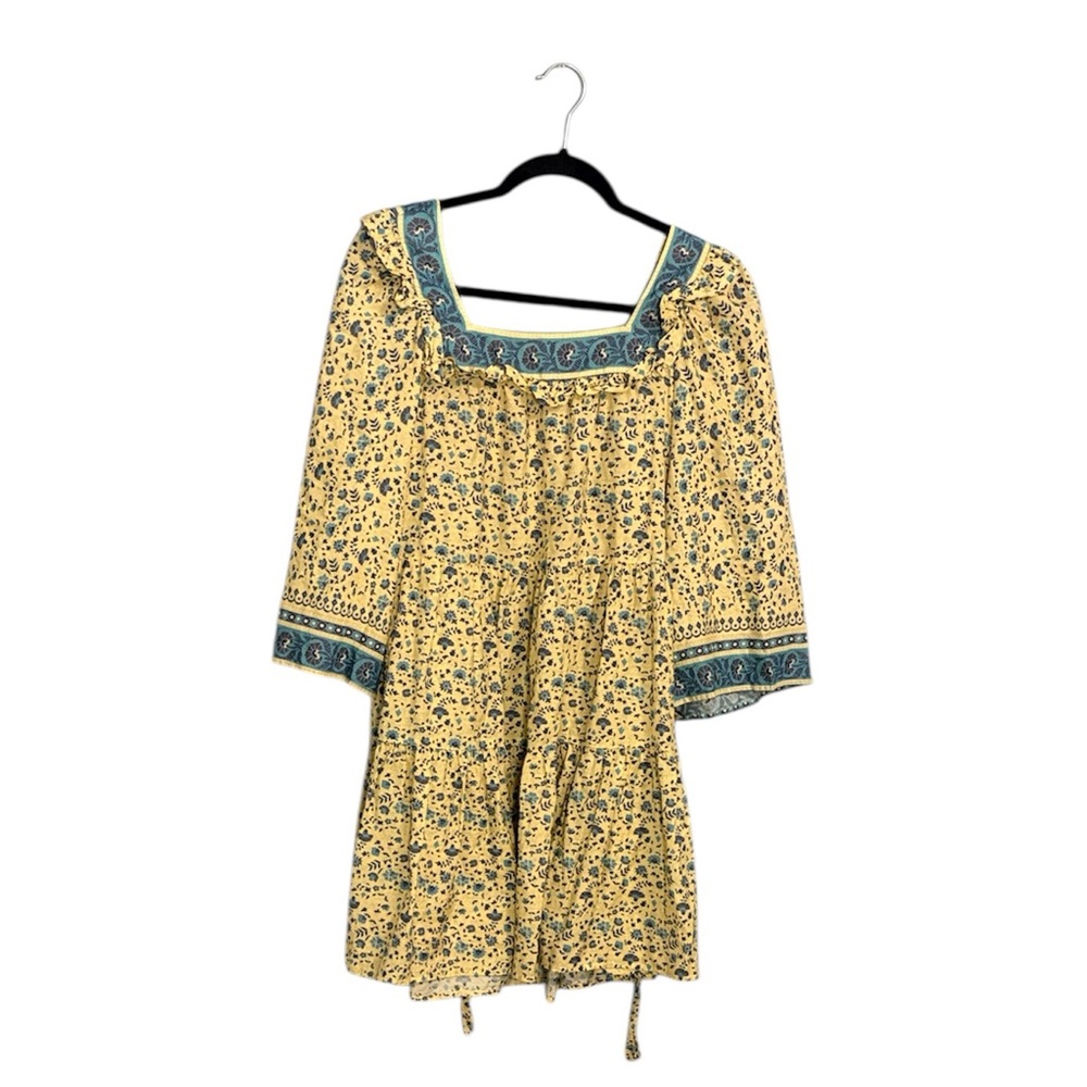 SOLD Christy Dawn Yellow and Blue Floral Tunic